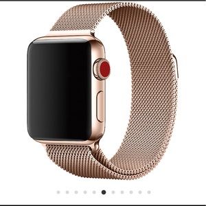 Gold Milanese Apple Band Watch